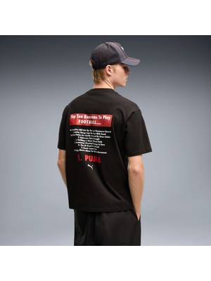 Puma Erkek Siyah Puma Graphıc Football Tee Siyah Erkek T-Shirt