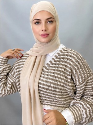 ALDAIYR Hazır Pratik Lüks Boru Boneli Şifon Şal BOA12354