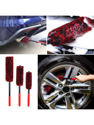 Ankaverse 3lü Bükülebilen Peluş Detaylı Temizlik Için Oto Jant, Egzos Temizleme Fırçası (5286)