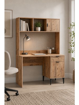 Sarmobi Arden Raflı Çalışma Masası Y:174 G:120 D:60 cm / Atlas Çam