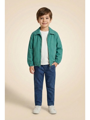 Mutlu Kids Erkek Çocuk Fermuarlı Cepli Mevsimlik Ceket