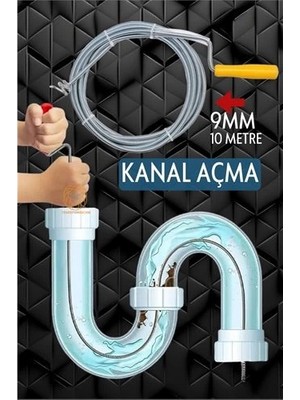 Azrlya Profesyonel Kanal Açma Sprali Kanal Gider Tıkanık Açıcı 10 mt ( Lisinya )