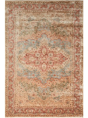 Apex Halı Pantheon 5081 Pt Kiremit Yumuşak Dokulu Ultra Sık Dokuma Vintage Desenli Şık 120 Tarak Ipek Halı