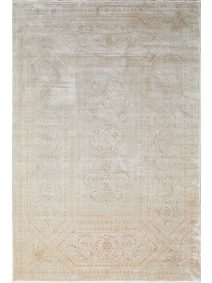 Apex Halı Pantheon 5091 Pt Açık Bej Yumuşak Dokulu Ultra Sık Dokuma Vintage Desenli Şık 120 Tarak Ipek Halı