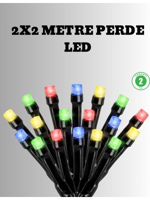 Ankaverse 2x2 Metre Pil ile Çalışan Perde LED Işık – 8 Modlu Dekoratif