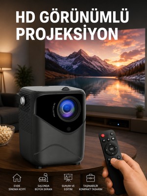 Azrlya Yüksek Hd Görünümlü Taşınabilir Projeksiyon Cihazı - Lisinya