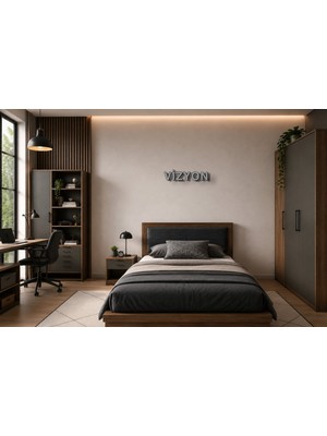 Boyutron Vizyon Modern 3D Baskı Dekoratif Duvar Yazısı Tablo - Grayy - 10 cm Yükseklik
