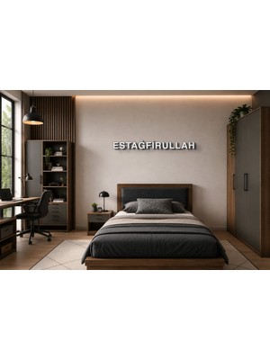 Boyutron Estağfirullah Modern 3D Baskı Dekoratif Duvar Yazısı Tablo - White - 10 cm Yükseklik