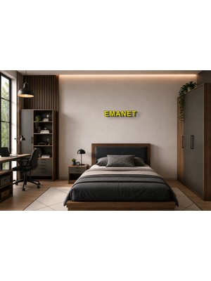 Boyutron Emanet Modern 3D Baskı Dekoratif Duvar Yazısı Tablo - Yellow - 10 cm Yükseklik