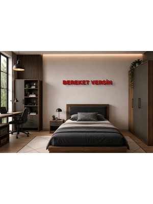 Boyutron Bereket Versin Modern 3D Baskı Dekoratif Duvar Yazısı Tablo - Red - 10 cm Yükseklik