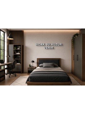 Boyutron Sıcak Su Huzur Verir Modern 3D Baskı Dekoratif Duvar Yazısı Tablo - White - 10 cm Yükseklik