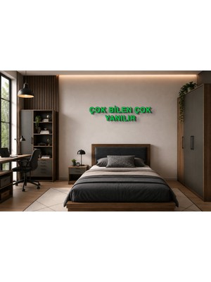 Boyutron Çok Bilen Çok Yanılır Modern 3D Baskı Dekoratif Duvar Yazısı Tablo - Green - 10 cm Yükseklik