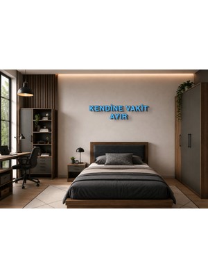 Boyutron Kendine Vakit Ayır Modern 3D Baskı Dekoratif Duvar Yazısı Tablo - Sky Bkue - 10 cm Yükseklik