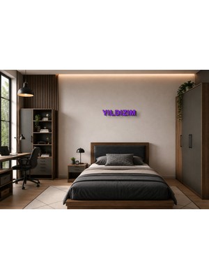 Boyutron Yıldızım Modern 3D Baskı Dekoratif Duvar Yazısı Tablo - Purple - 10 cm Yükseklik