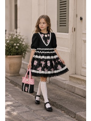 HC Kids Wear Kız Çocuk Prenses Doğum Günü Elbise ve Aksesuar Takımı