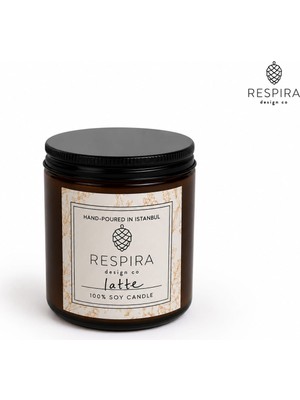 Respira Design Co. %100 Soya Wax Kavanoz Mum - Latte