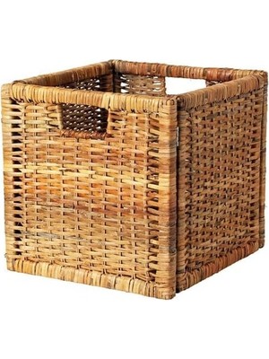 Rattan Sepet Kutu Düzenleyici 32X35X32 cm 1 Adet Rattan Renk Çok Amaçlı Kullanım Kare