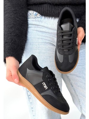 Zerenyus ZRNE-005 Premium Siyah Bağcıklı Casual Kadın Spor Ayakkabı