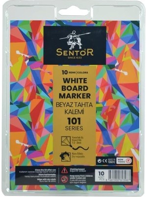 Sentor 10 Renk Beyaz Tahta Kalemi Seti