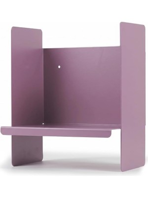 Mor Metal Duvar Rafı - Masa Üstü Kitaplık ve Çok Amaçlı Ofis Düzenleyici 21X30 cm