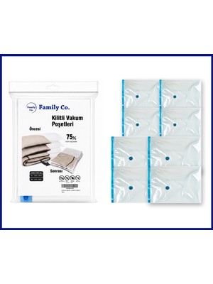 Family Co. Vakumlu Hurç Poşet Setleri 8 Parça 50X70-4 Adet , 60X80-4 Adet