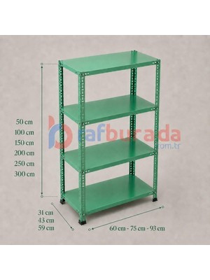 4 Katlı Renkli Dekoratif Çelik Raf - Çiçeklik Rafı, Ofis Rafı 0,70 mm