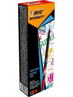 Intensity Fine Liner Ince Uçlu Kırmızı Keçeli Kalem 12'li Kutu, 0.4 mm Ince Kalınlıkta Uç,