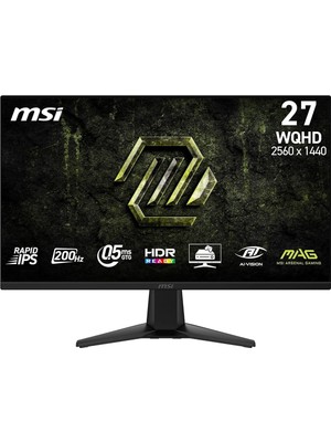 27 Mag 275QF E20, Gaming Monitör, Wqhd, 16:9, Flat, Rapid Ips, 200Hz, 0.5ms (Gtg, Min.), Freesync P
