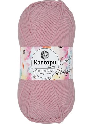 Kartopu Cotton Love El Örgü Amigurumi Ipi Yünü 100 gr K768 Pudramsı Pembe