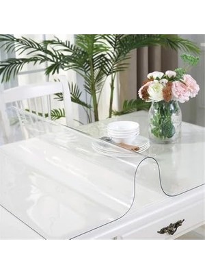 Şeffaf Pvc Koruyucu Masa Örtüsü, 90X150 Cm, 1.3 mm Kalınlık, Su Geçirmez, Dikdörtgen