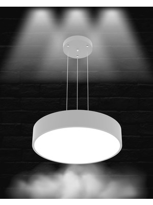 Hegza Lighting Drum-40 Ayarlanabilir Sarkıt Ledli Modern Gri Kasa LED Avize (6500K (Beyaz Işık))