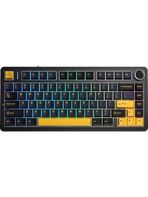 F75 Mekanik Rgb Tkl Reaper Switch Kablosuz Makrolu Hot Swap Klavye Siyah