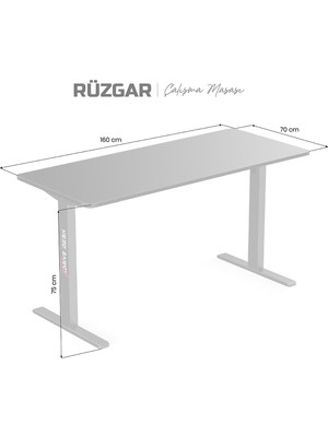 Rüzgar Çalışma Masası Siyah 160X70 cm