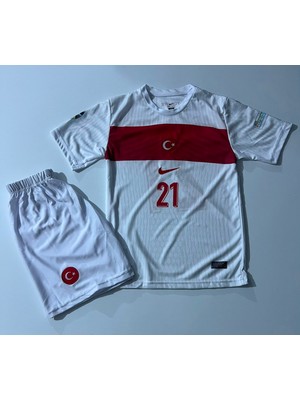 Candy Cup Türkiye Barış Alper Yeni Sezon Özel Tasarım 21 Numara Beyaz Çocuk Futbol Forması 2li Set H