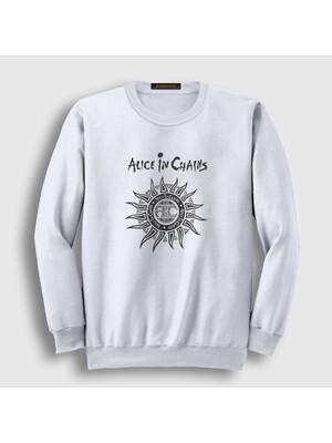 Presmono Unisex Beyaz Gray Alice In Chains Sweatshirt