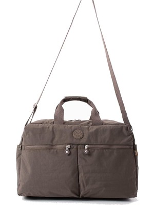Krinkıl Kumaş Büyük Boy Seyahat/hafta Sonu Çantası 50X29X19 cm – Çok Bölmeli 5 Göz, Fermu