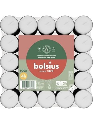 Tealight Mum 100'LÜ, 4 Saat Uzun Yanma Süreli, Dumansız & Parfümsüz, Beyaz Dekoratif Mum, Doğa