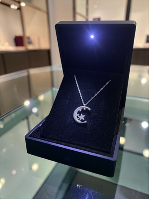 Anka Mücevherat Işıklı Kutuda 925 Ayar Gümüş Ay Yıldız Kadın Kolye