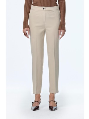 Zühre Dar Paça Kumaş Vizon Pantolon P-0024