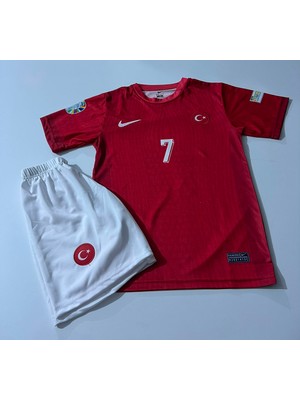 Candy Cup Türkiye Aktürkoğlu Yeni Sezon Özel Tasarım 7 Numara Kırmızı Çocuk Futbol Forması 2li Set H