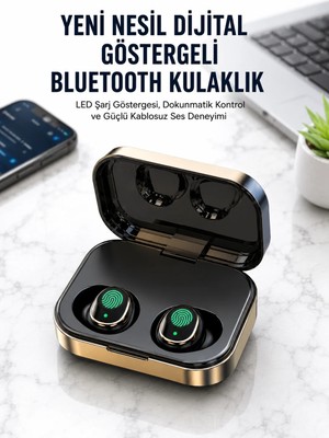 Ruhes 2025 Model Bluetooth Kulaklık Telefon Şarj Edebilen Çağrı Cevaplama Dijital Göstergeli