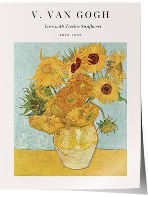 1001 Çerçevesiz Poster Vincent Van Gogh Ayçiçekleri Tablosu Salon Dekoru Poster 113563, 50 x 70