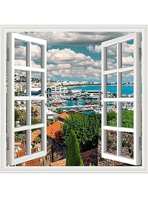 1001 Pencere Poster Duvar Kağıdı Liman Yapışkanlı Sticker