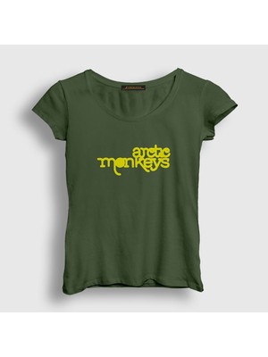 Presmono Kadın Haki Five Arctic Monkeys T-Shirt