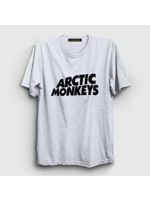 Presmono Unisex Beyaz Logo Arctic Monkeys T-Shirt