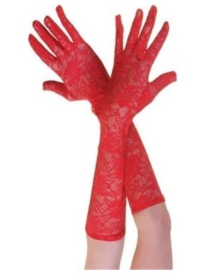 Ankaverse® Kırmızı Renk Orta Boy Dantelli Eldiven