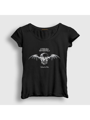 Presmono Kadın Siyah Fallen Avenged Sevenfold T-Shirt