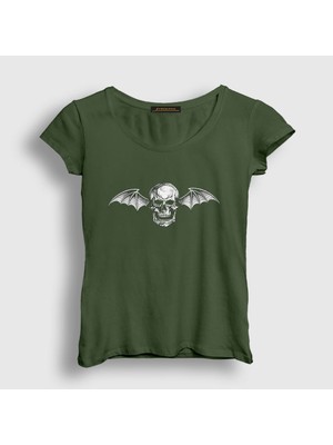 Presmono Kadın Haki Logo Avenged Sevenfold T-Shirt