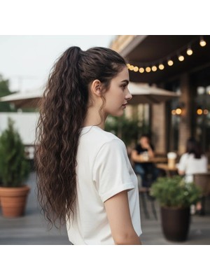 Get Store Tokalı Kabarık Daalı At Kuyruğu / Açık Kahve