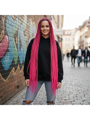 Get Store Afrika Örgüsü ve Rasta Için Sen  / Koyu Pembe